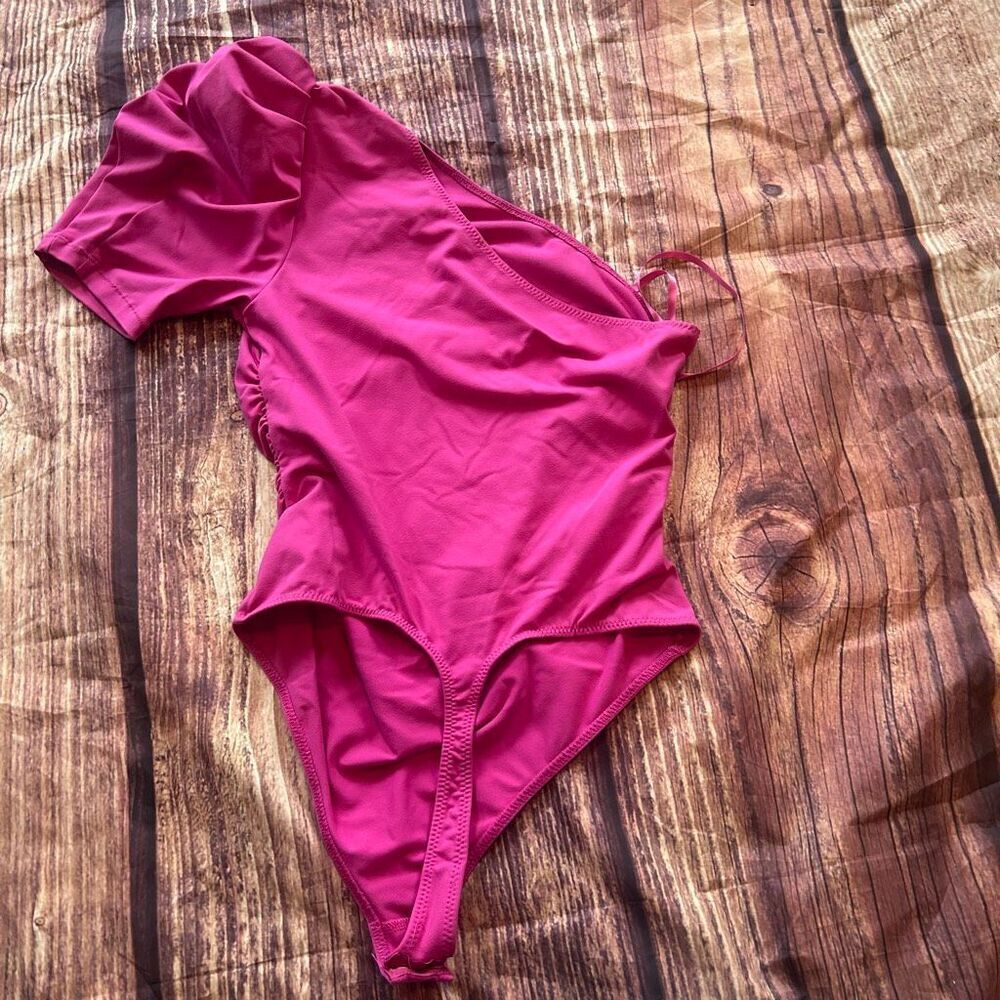 Women’s Free People 1 Shoulder Bodysuit Pink Size M - Picture 6 of 7